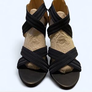 Elegant Navy Blue Women's Wedge Sandals